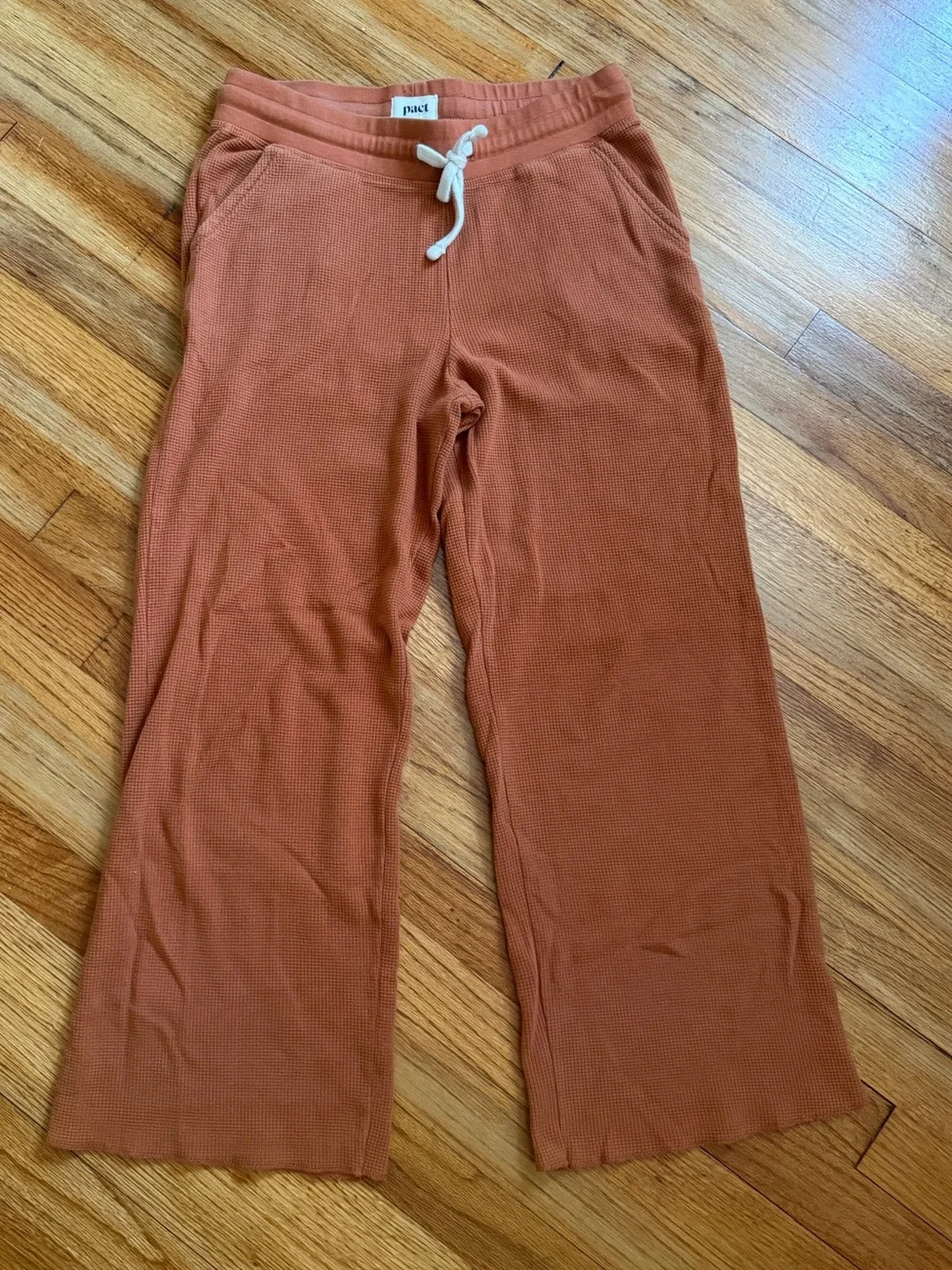 Pact Wide-Leg Drawstring Pants in Rust - Picture 3 of 7